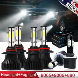 Walmart For 2000-2006 Tahoe Suburban 1500 2500 High/Low Beam LED 9006 9005 Headlight 880 Fog Light Bulbs offer