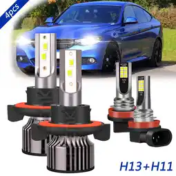 Walmart For Kia Soul w/o projector 2014-2019 LED Headlight H13/9008 Hi-Lo Beam H11 Fog Light Bulbs Kit 4x offer