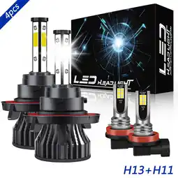 Walmart Obndvu H13 High&Low Beam+H11 Fog Light for Nissan Sentra 2004-2012 LED Headlight Bulb 6000K White 4x offer