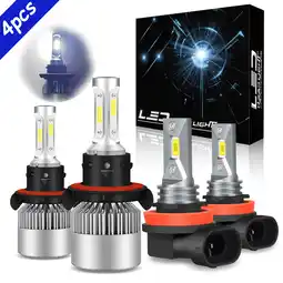 Walmart OBNDVU For Nissan Sentra 2004-2012 LED Headlight Bulbs H13 High Low Beam H11 Fog Light Set 4 Pack offer