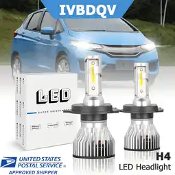 Walmart For Honda Fit 2007-2019 LED Headlights H4/9003 High Low Beam Bulb 2Pcs 36W 6000K Bright White offer