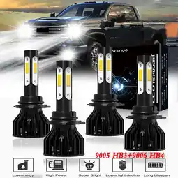 Walmart For Chevy Silverado 3500 1999-2006 LED Headlight Bulbs 9005 9006 High and Low Beam 4pc offer