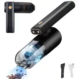 Walmart KingFurt Compact Foldable Mini Car Vacuum Cleaner with Convenient 150ml Dust Container Black offer
