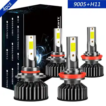 Walmart 9005 High+H11 Low Light for Chevy Camaro 2016-2018 LED Headlight Bulbs Kit White 6000K 4pcs offer