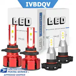 Walmart For Jeep Cherokee 2014-2015 LED Headlights Combo 9012 High/Low Beam + 5202/H16 Fog Light Kit 4Pcs offer