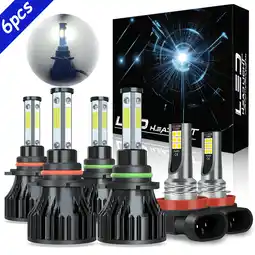 Walmart For Chevy Colorado 2004-2008 LED Headlight 9005 9006 High/Low+H11 Fog Light Bulbs Kit 6000K White 6x offer
