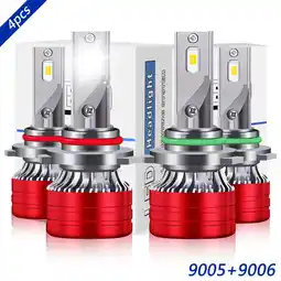 Walmart For GMC Sierra 1500 1999-2006 LED Headlight Bulb 9005 High+9006 Low Beam 12000LM White 6000K 4pcs offer