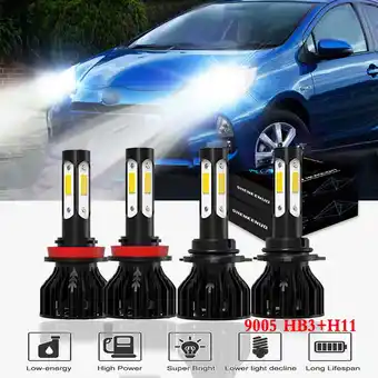 Walmart For Toyota Prius 2010-2018 Headlights 9005 LED High Beam H11 Low Beam Bulbs 4pc offer