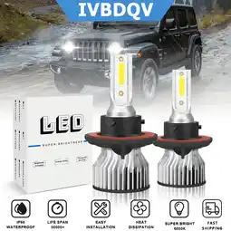 Walmart For Jeep Wrangler 2007-2020 LED Headlight H13/9008 High/Low Beam Bulbs 6000K Bright White Pack of 2 offer