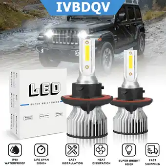 Walmart For Jeep Wrangler 2007-2020 LED Headlight H13/9008 High/Low Beam Bulbs 6000K Bright White Pack of 2 offer