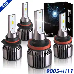 Walmart OBNDVU 9005/HB3 H11/H9 LED Headlight Bulbs Kit High Low Beam 6000K Ultra White 4pcs offer
