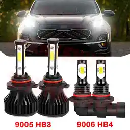Walmart HB3 9005 High&Low Beam for Kia Sportage 2017 2018 2019 2020 LED Headlights 9006 Fog Lights 4pcs offer