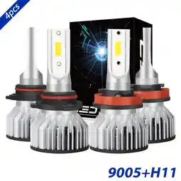 Walmart 4x 9005+H11 LED Headlight Combo High Low Beam Bulbs Kit Super White Bright Lamps offer