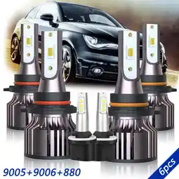 Walmart For Saturn Vue 2002-2007 LED Headlight 9005 High 9006 Low 880 Fog Light Bulbs Kit 6000K White offer