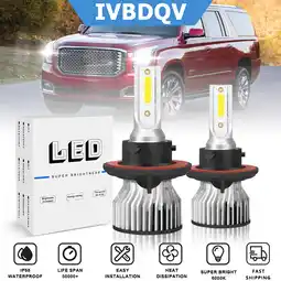 Walmart For GMC Yukon 2007-2014 LED Headlight H13/9008 High/Low Beam Bulbs 6000K Bright White Pack of 2 offer