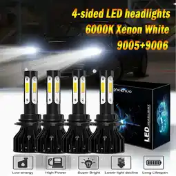 Walmart For TOYOTA AVALON 2013-2019 4-Sides Headlights,6000K Cool White 9005+9005 4pcs SHENKENUO offer