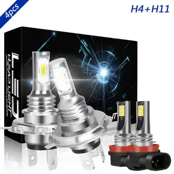 Walmart H4 High&Low Beam+H11 Fog Light for Honda HR-V 2016-2018 LED Headlight Bulb 6000K White 4x offer