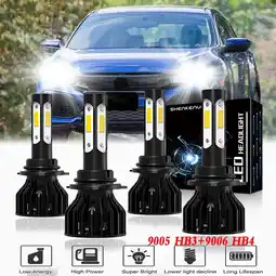 Walmart For Honda Accord 2000 2001 2002 LED Headlight Bulbs 9005 9006 High and Low Beam 4pc offer