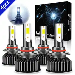 Walmart OBNDVU 9005 9006 High Low Beam LED Headlight Bulb Kit Headlamp Bulb 6000K White 12000LM 4pcs offer