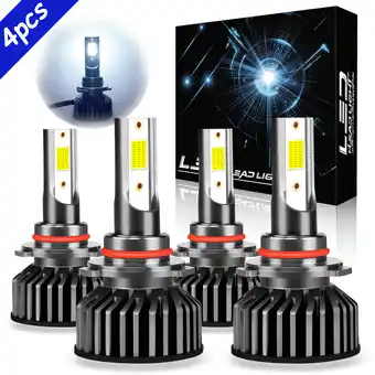 Walmart OBNDVU 9005 9006 High Low Beam LED Headlight Bulb Kit Headlamp Bulb 6000K White 12000LM 4pcs offer