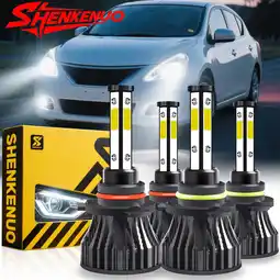 Walmart 4-Side 9005 9006 High/Low Beam Headlights for Mitsubishi Outlander 2007-2013 6000K White,4pc offer
