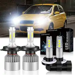 Walmart For 2006-2008 Chevrolet Aveo5 LED Headlight Bulbs 9003/H4 High/Low Beam 881 Fog light Bulbs 4pc offer