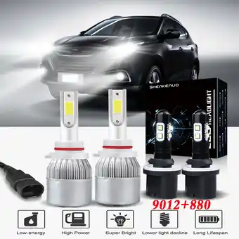Walmart For Hyundai IX35 2015 9012 Headlights 9012 High/Low Beam Headlights and 880 LED Fog Light Bulbs 4pc offer
