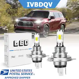 Walmart For Toyota Highlander 2008-2010 LED Headlight Bulb H4 High/Low Beam 2Pcs 6500K Super Bright White offer