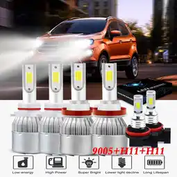 Walmart For Ford Ecosport 2018-2020 Headlights 9005 LED High Beam H11 Low Beam and H11 Fog light Bulbs,6pcs offer