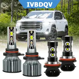 Walmart For GMC Acadia 2013-2019 4x LED Headlight Bulbs 9012 High/Low Beam+H11 Fog Light Combo Kit offer