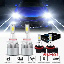 Walmart For Cruze 2016-2019 Headlights 9012 High/Low Beam Headlights and H11 LED Fog Light Bulbs 4pc offer