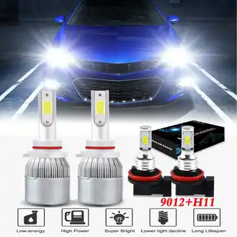 Walmart For Cruze 2016-2019 Headlights 9012 High/Low Beam Headlights and H11 LED Fog Light Bulbs 4pc offer
