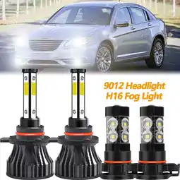 Walmart For Chrysler 200 2011-2012 LED HEADLIGHT + Fog Light Bulbs White Kit Combo offer