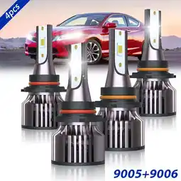 Walmart For 2008 2009 2010 2011 2012 Honda Accord Sedan LED Headlight Bulbs Kit High Low Beam 6000K White 4x offer