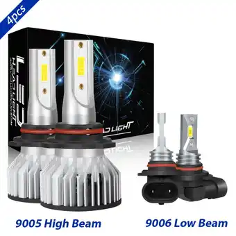 Walmart Obndvu for Scion tC 2005-2007 LED Headlight Bulbs Kit 9005 High+9006 Low Beam 6000K White 4x offer