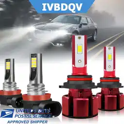 Walmart For Toyota RAV4 2016-2018 High/Low Beam+Fog Light LED Headlight Bulbs 6000K White 4pcs offer