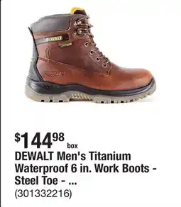 The Home Depot DEWALT Men's Titanium Waterproof 6 in. Work Boots - Steel Toe - Brown Size 10.5 (W) offer