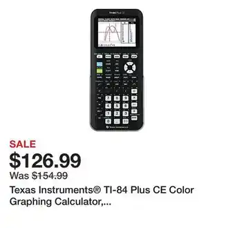 Office Depot Texas Instruments TI-84 Plus CE Color Graphing Calculator, Black/White offer