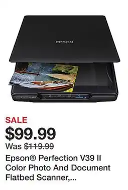 Office Depot Epson Perfection V39 II Color Photo And Document Flatbed Scanner, Black, B11B268201 offer