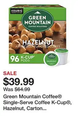 Office Depot Green Mountain Coffee Single-Serve Coffee K-Cup , Hazelnut, Carton Of 96, 4 x 24 Per Box offer