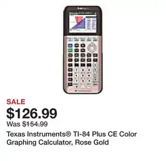 Office Depot Texas Instruments TI-84 Plus CE Color Graphing Calculator, Rose Gold offer