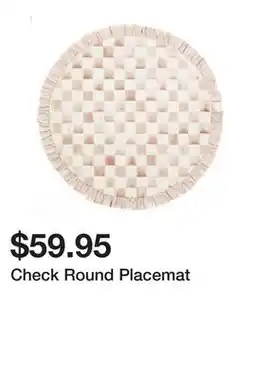 Belk Check Round Placemat offer