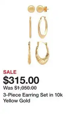 Belk 3-Piece Earring Set in 10k Yellow Gold offer