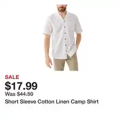 Belk Short Sleeve Cotton Linen Camp Shirt offer