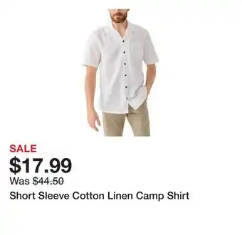 Belk Short Sleeve Cotton Linen Camp Shirt offer