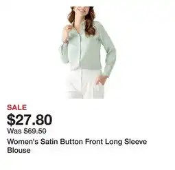 Belk Women's Satin Button Front Long Sleeve Blouse offer