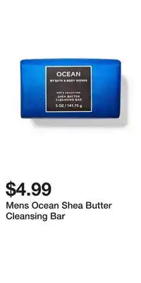 Bath & Body Works Mens Ocean Shea Butter Cleansing Bar offer