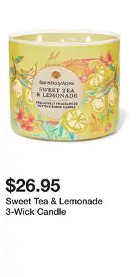 Bath & Body Works Sweet Tea & Lemonade 3-Wick Candle offer