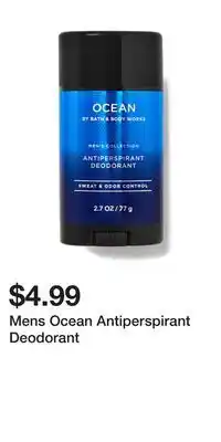 Bath & Body Works Mens Ocean Antiperspirant Deodorant offer