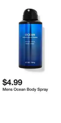 Bath & Body Works Mens Ocean Body Spray offer